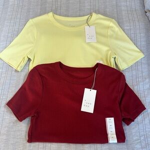 NWT Short Sleeves Ribbed Tee A New Day